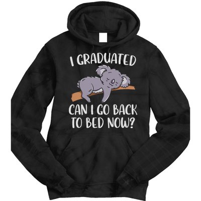 I Graduated Can I Go Back To Bed Now Koala Bear Graduation Tie Dye Hoodie