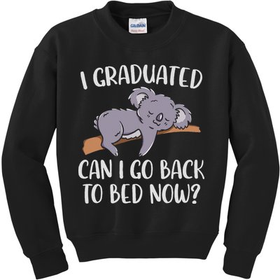 I Graduated Can I Go Back To Bed Now Koala Bear Graduation Kids Sweatshirt