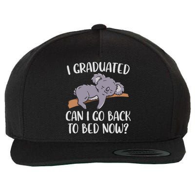 I Graduated Can I Go Back To Bed Now Koala Bear Graduation Wool Snapback Cap