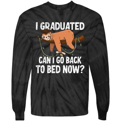 I Graduated Can I Go Back To Bed Now Tie-Dye Long Sleeve Shirt