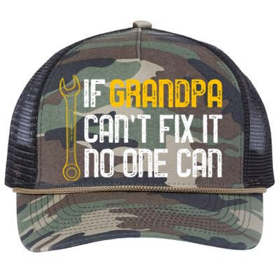 If Grandpa Cant Fix It No One Can Tee Christmas Fathers Day Retro Rope Trucker Hat Cap