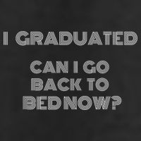 I Graduated Can I Go Back To Bed Now Funny Student School 7 Panel Mesh Trucker Snapback Hat