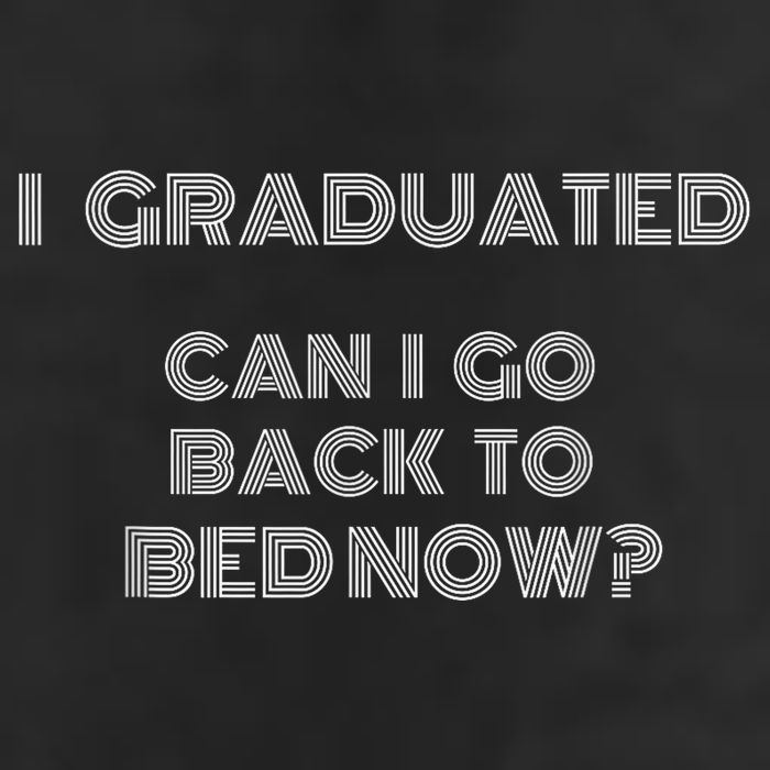 I Graduated Can I Go Back To Bed Now Funny Student School Crop Fleece Hoodie