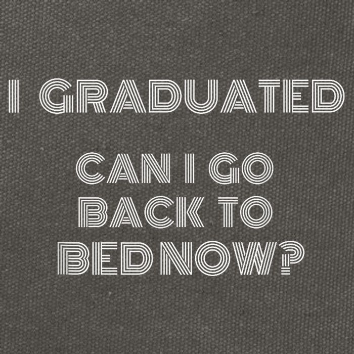 I Graduated Can I Go Back To Bed Now Funny Student School Cotton Canvas Backpack