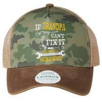 If Grandpa Cant Fix It Were All Screwed Fathers Day Funny Legacy Tie Dye Trucker Hat