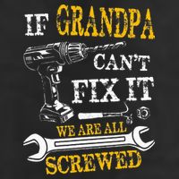 If Grandpa Cant Fix It Were All Screwed Fathers Day Funny 7 Panel Mesh Trucker Snapback Hat