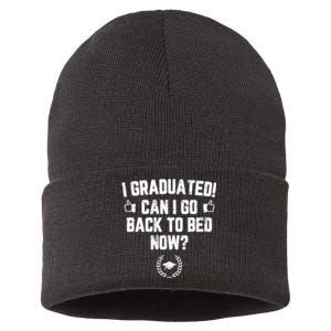 I Graduated Can I Go Back To Bed Now? Grad Gift For Her Him Sustainable Knit Beanie