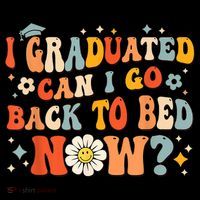 I Graduated Can I Go Back To Bed Now Funny Graduation Groovy Stripe Pom Pom Beanie