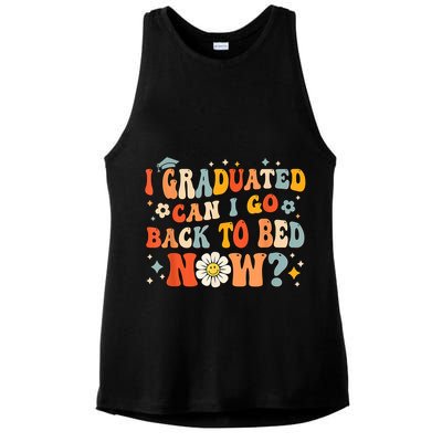 I Graduated Can I Go Back To Bed Now Funny Graduation Groovy Ladies PosiCharge Tri-Blend Wicking Tank