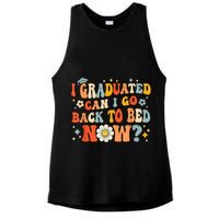I Graduated Can I Go Back To Bed Now Funny Graduation Groovy Ladies PosiCharge Tri-Blend Wicking Tank