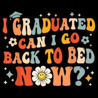 I Graduated Can I Go Back To Bed Now Funny Graduation Groovy Drawstring Bag
