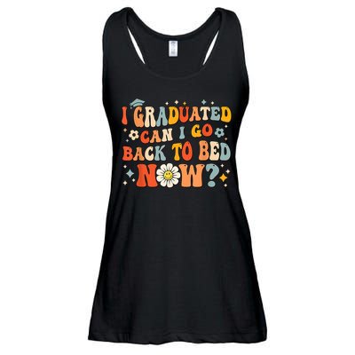 I Graduated Can I Go Back To Bed Now Funny Graduation Groovy Ladies Essential Flowy Tank