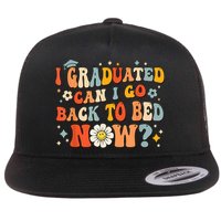 I Graduated Can I Go Back To Bed Now Funny Graduation Groovy Flatbill Hat