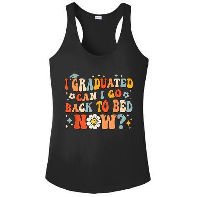 I Graduated Can I Go Back To Bed Now Funny Graduation Groovy Ladies PosiCharge Competitor Racerback Tank