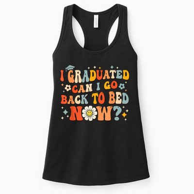 I Graduated Can I Go Back To Bed Now Funny Graduation Groovy Womens Tank Top