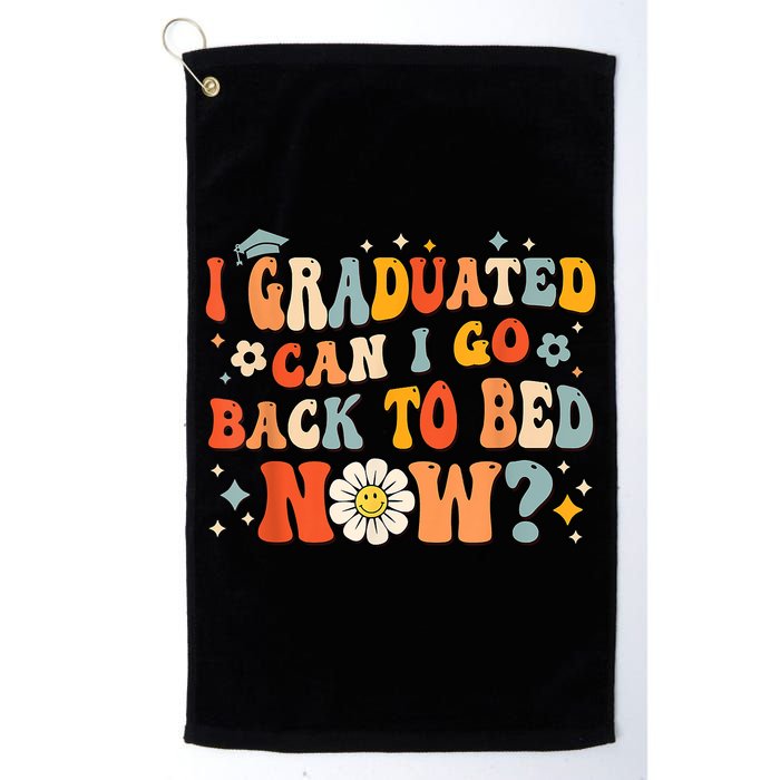 I Graduated Can I Go Back To Bed Now Funny Graduation Groovy Golf Towel