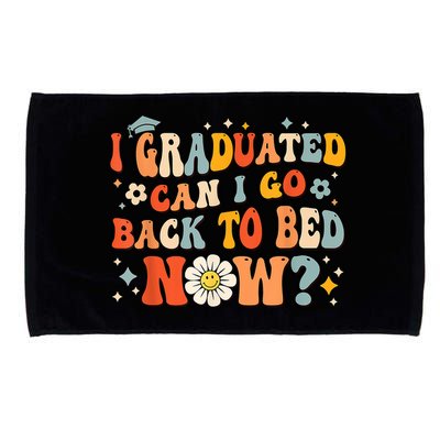 I Graduated Can I Go Back To Bed Now Funny Graduation Groovy Microfiber Hand Towel
