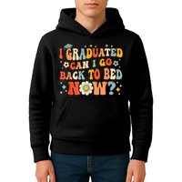 I Graduated Can I Go Back To Bed Now Funny Graduation Groovy Kids Hoodie