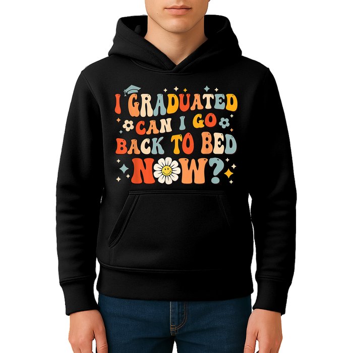 I Graduated Can I Go Back To Bed Now Funny Graduation Groovy Kids Hoodie