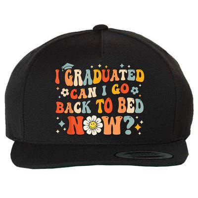 I Graduated Can I Go Back To Bed Now Funny Graduation Groovy Wool Snapback Cap