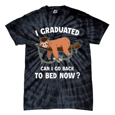 I Graduated Can I Go Back To Bed Now Funny 2024 Graduation Tie-Dye T-Shirt