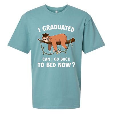 I Graduated Can I Go Back To Bed Now Funny 2024 Graduation Sueded Cloud Jersey T-Shirt