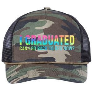 I Graduated Can I Go Back To Bed Now Graduation Student Retro Rope Trucker Hat Cap