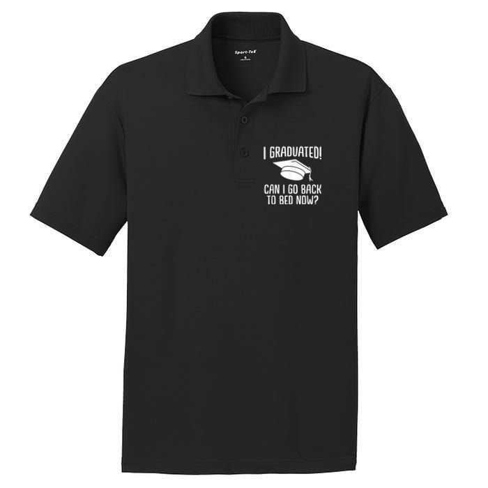 I Graduated Can I Go Back To Bed Now? Graduation Humor PosiCharge RacerMesh Polo