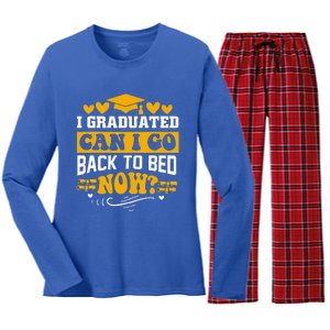 I Graduated Can I Go Back To Bed Now Women's Long Sleeve Flannel Pajama Set 