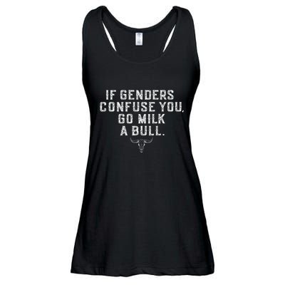 If Gender Confuse You Go Milk A Bull Sarcastic Quotes Ladies Essential Flowy Tank
