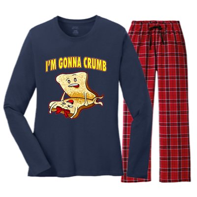 IM Gonna Crumb Adults Sandwich Funny Saying Women's Long Sleeve Flannel Pajama Set 