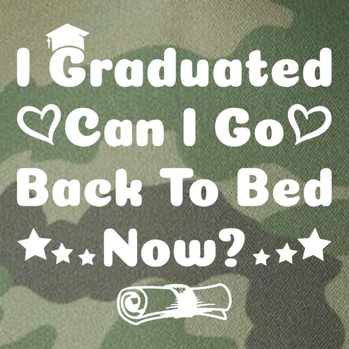 I Graduated Can I Go Back To Bed Now Funny Legacy Tie Dye Trucker Hat