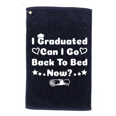 I Graduated Can I Go Back To Bed Now Funny Golf Towel