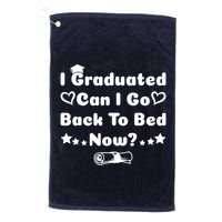 I Graduated Can I Go Back To Bed Now Funny Golf Towel