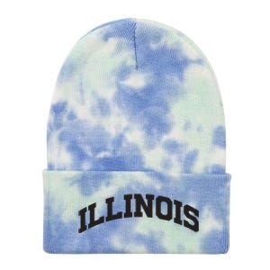 Illinois Gift College University Text Sports Design Tie Dye 12in Knit Beanie