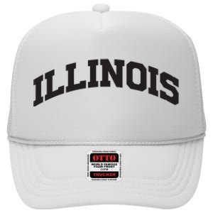 Illinois Gift College University Text Sports Design High Crown Mesh Back Trucker Hat