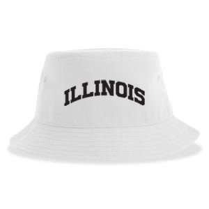 Illinois Gift College University Text Sports Design Sustainable Bucket Hat