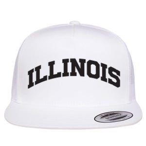 Illinois Gift College University Text Sports Design Flat Bill Trucker Hat