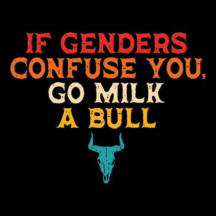 If Genders Confuse You Go Milk A Bull Quote Full-Length Apron With Pockets