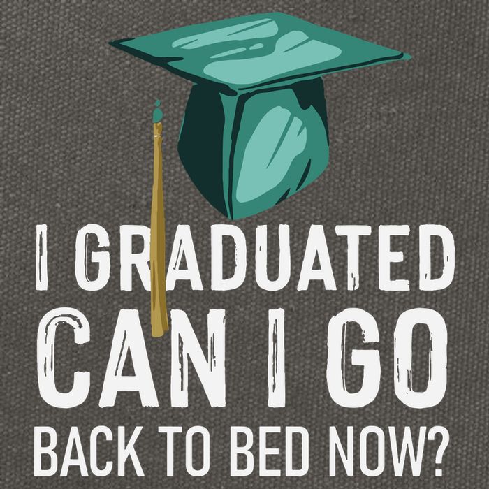 I Graduated Can I Go Back To Bed Now Funny Graduation Cotton Canvas Backpack