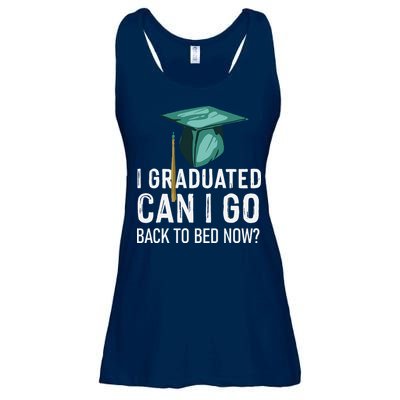 I Graduated Can I Go Back To Bed Now Funny Graduation Ladies Essential Flowy Tank