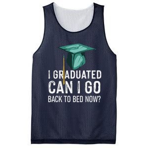 I Graduated Can I Go Back To Bed Now Funny Graduation Mesh Reversible Basketball Jersey Tank