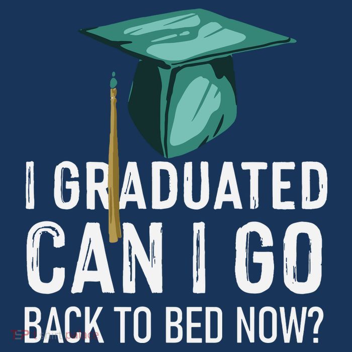 I Graduated Can I Go Back To Bed Now Funny Graduation Cooling Performance Long Sleeve Crew