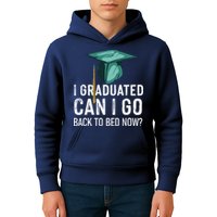 I Graduated Can I Go Back To Bed Now Funny Graduation Kids Hoodie