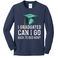 I Graduated Can I Go Back To Bed Now Funny Graduation Kids Long Sleeve Shirt