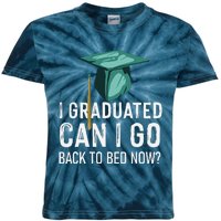 I Graduated Can I Go Back To Bed Now Funny Graduation Kids Tie-Dye T-Shirt