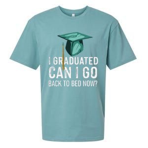 I Graduated Can I Go Back To Bed Now Funny Graduation Sueded Cloud Jersey T-Shirt