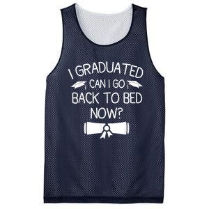 I Graduated Can I Go Back To Bed Now Funny Graduation Mesh Reversible Basketball Jersey Tank