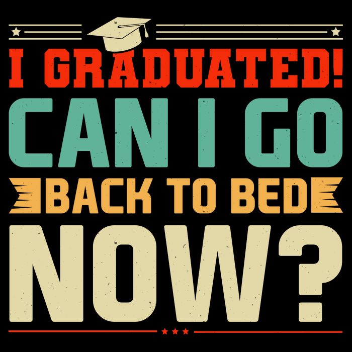 I Graduated! Can I Go Back To Bed Now Drawstring Bag