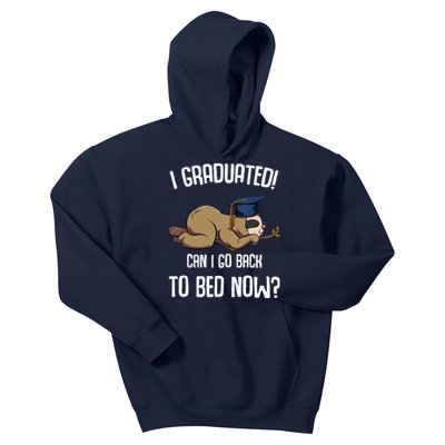 I Graduated Can I Go Back To Bed Now Sloth Lazy Chilling Fun Kids Hoodie